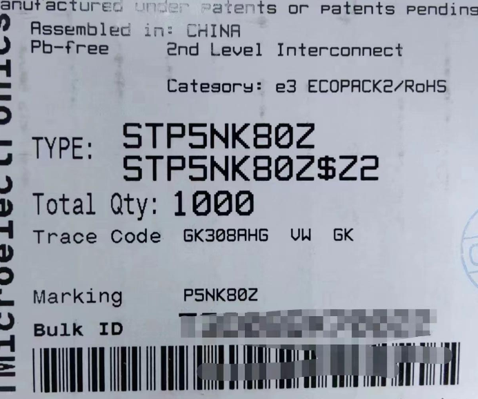 STP5NK80Z